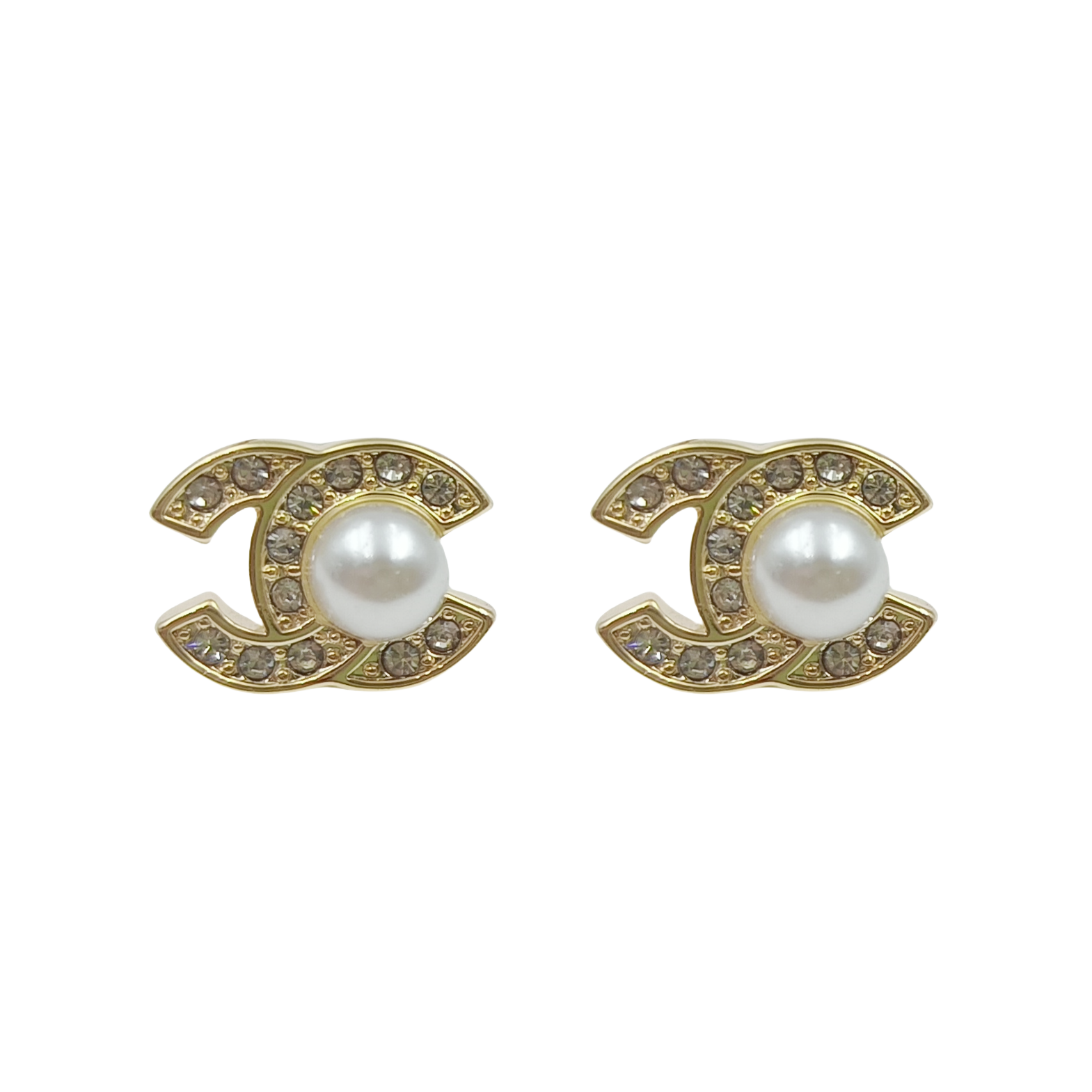 CCE212 Mini Crystal and pearl CC stud earring - ccjewelryacc