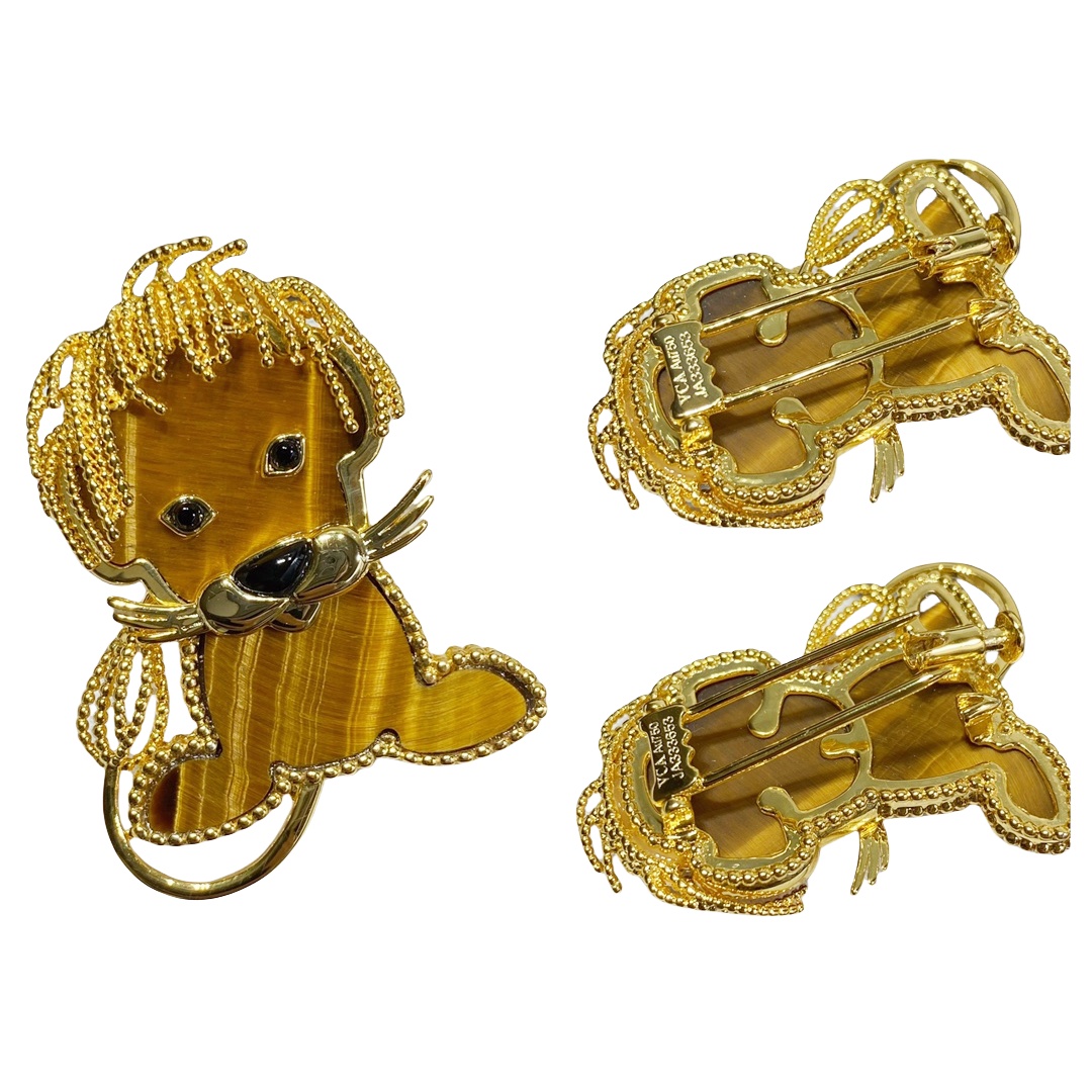 VCB022 18k gold Lucky Animals Lion brooch pin - ccjewelryacc