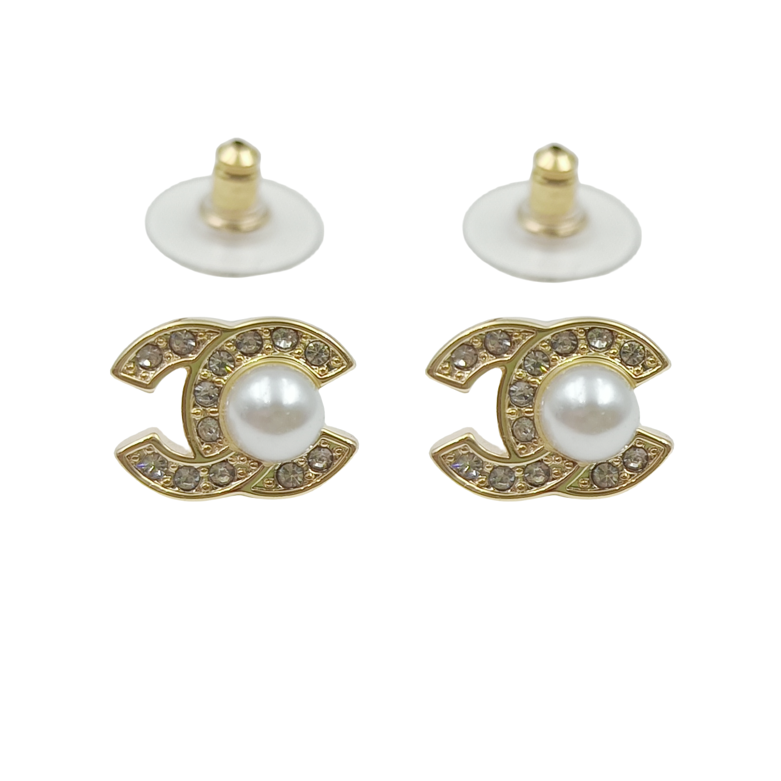 CCE212 Mini Crystal and pearl CC stud earring - ccjewelryacc