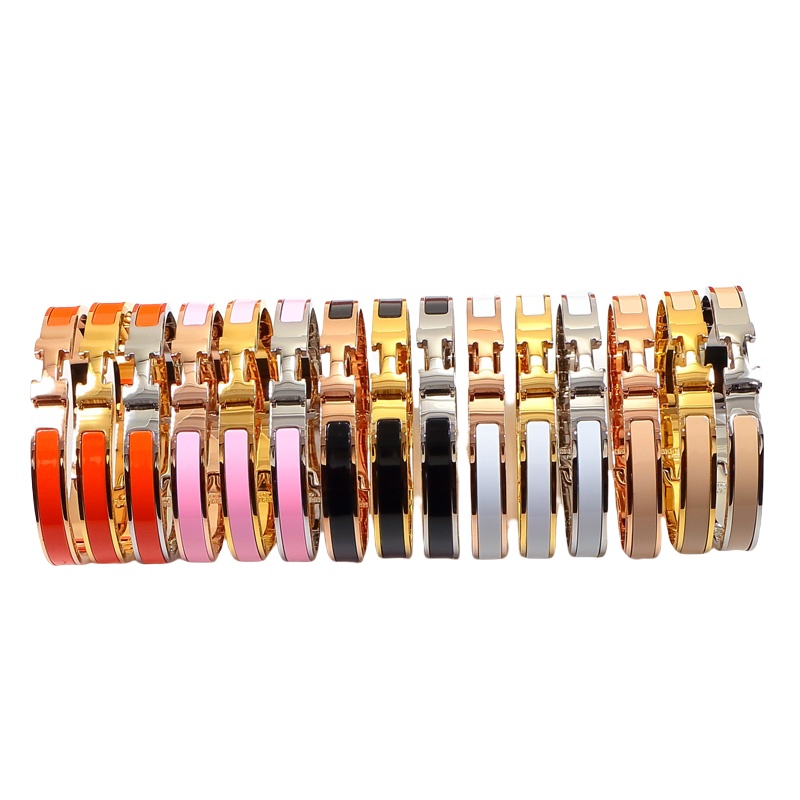HMS027 Mini 8mm Enamel clic H bracelet - ccjewelryacc