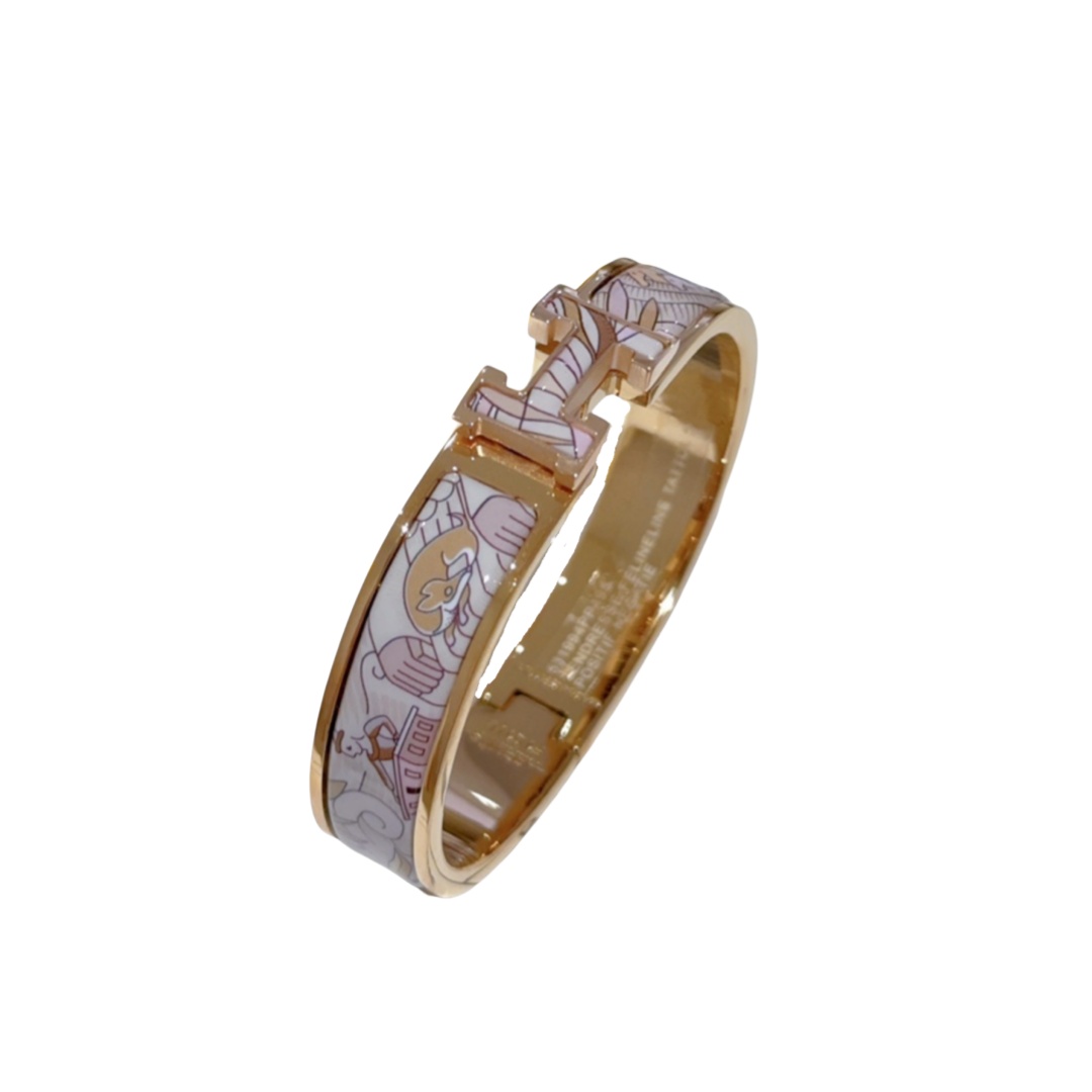 HMS047 12mm Metal enamel Clic H bracelet 17 - ccjewelryacc
