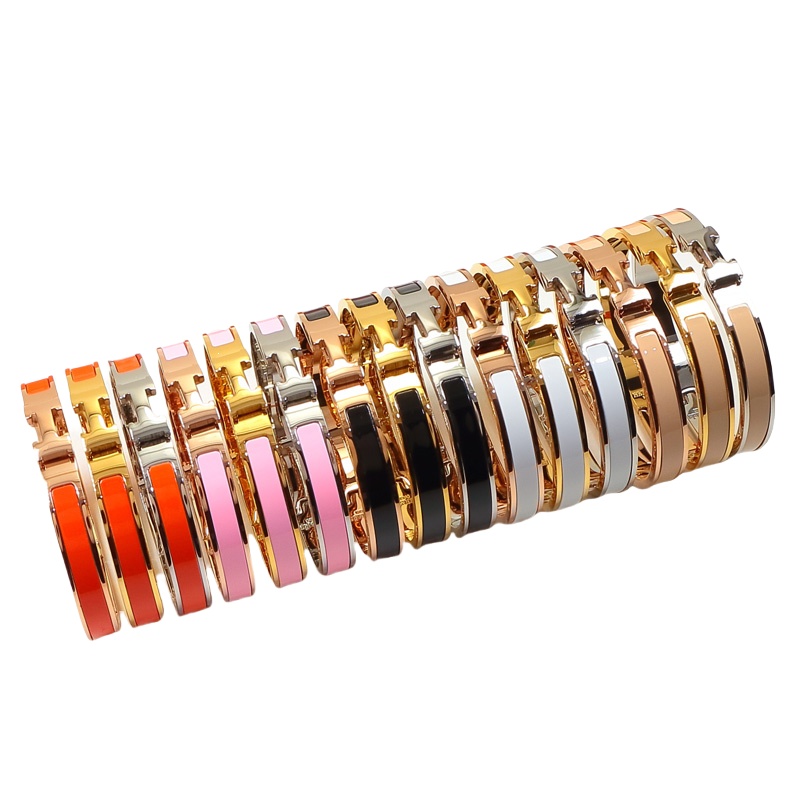 HMS027 Mini 8mm Enamel clic H bracelet - ccjewelryacc