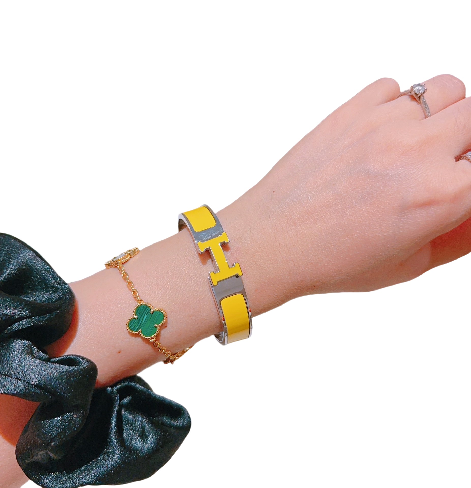 HMS046 12mm Metal enamel Clic H bracelet 17 - ccjewelryacc