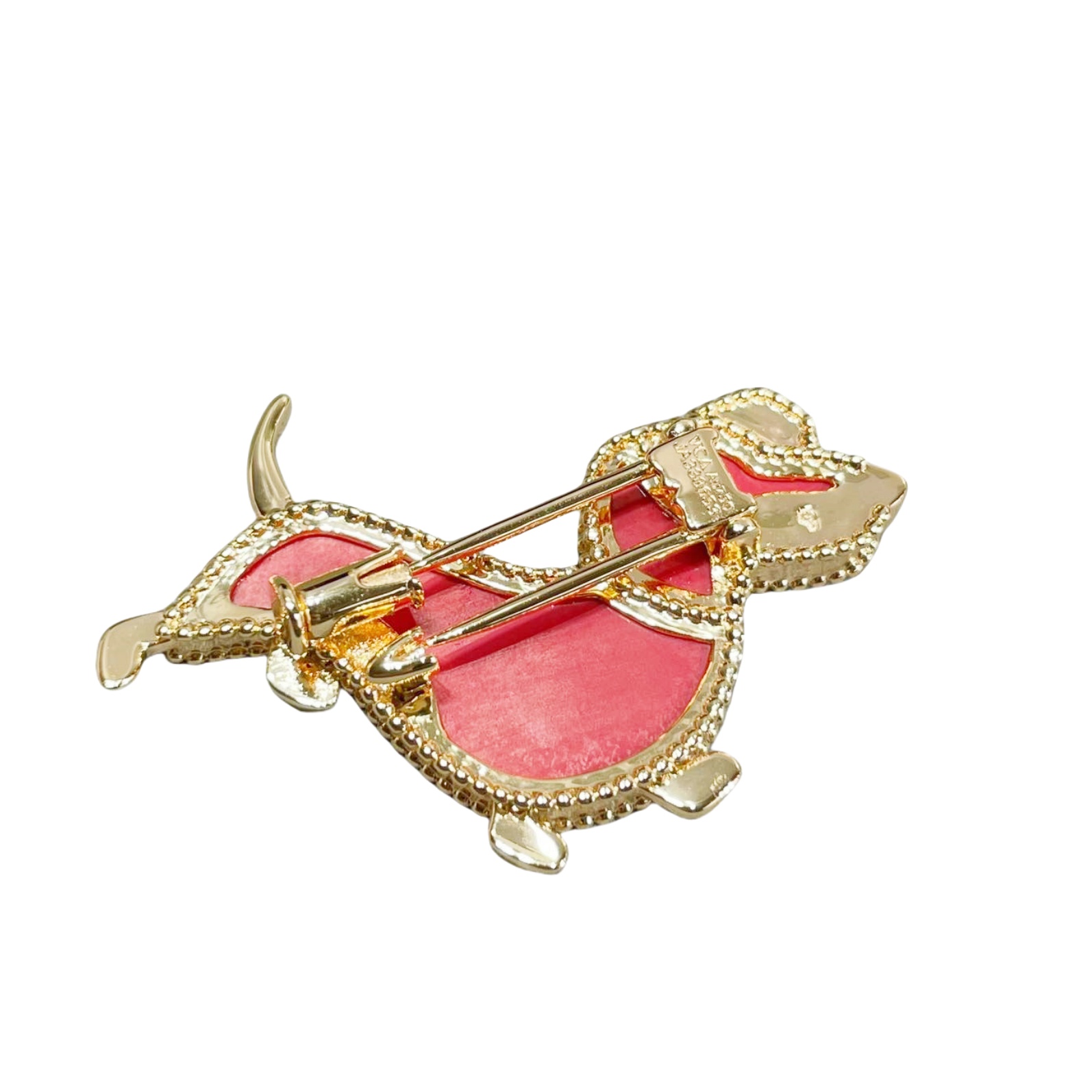 VCB020 18k gold Lucky Animals Dachshund brooch pin - ccjewelryacc