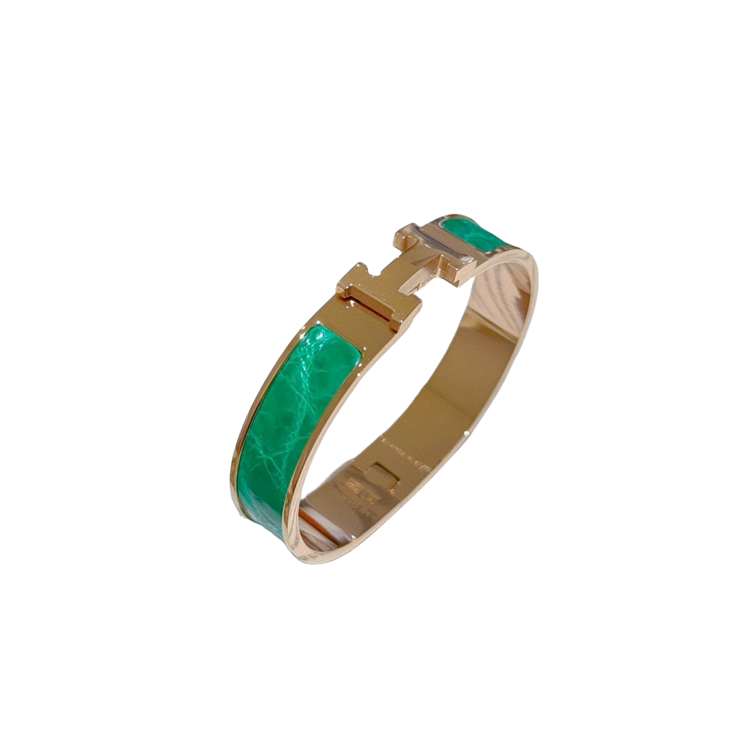 HMS053 12mm Metal crocodile leather Clic H bracelet 17 - ccjewelryacc