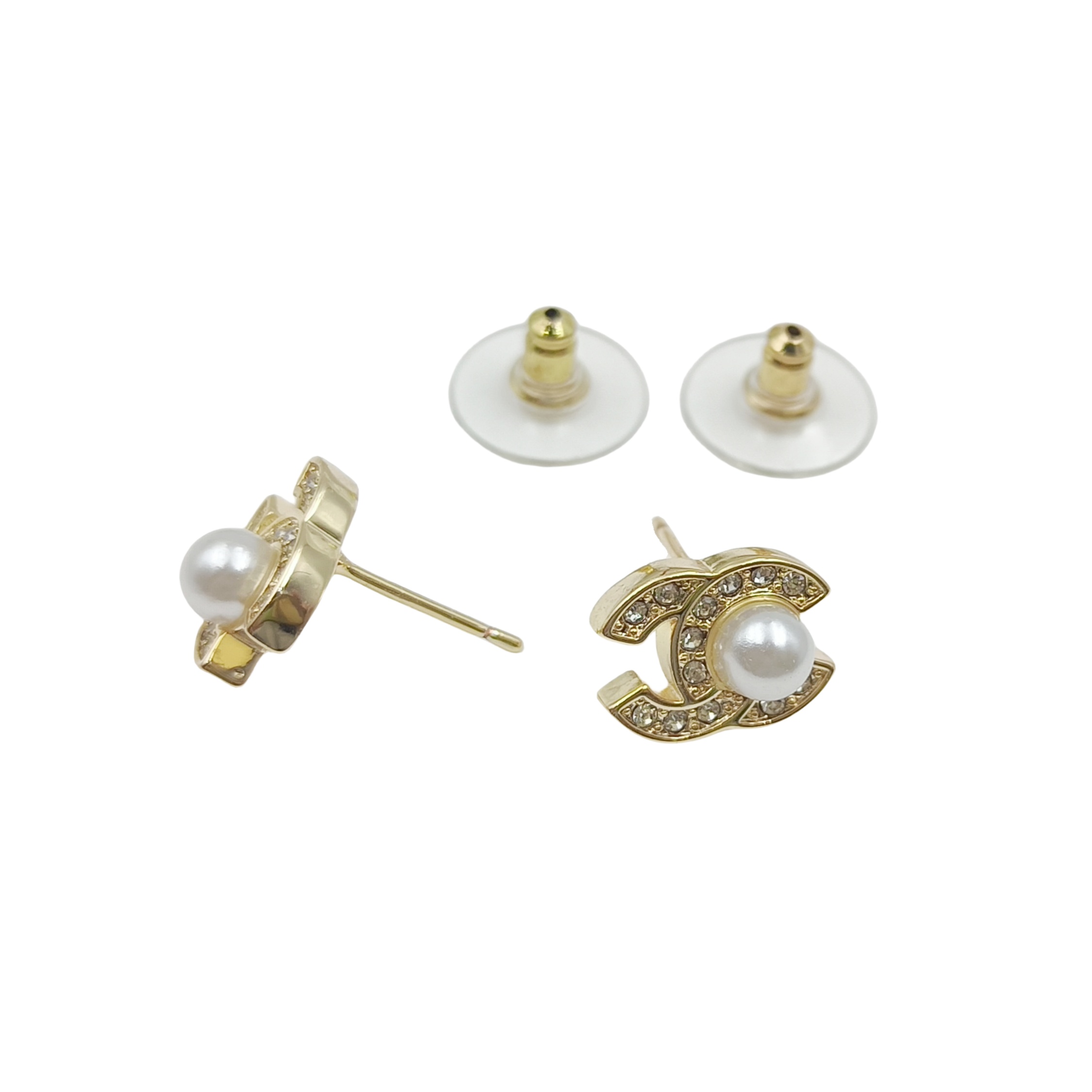 CCE212 Mini Crystal and pearl CC stud earring - ccjewelryacc