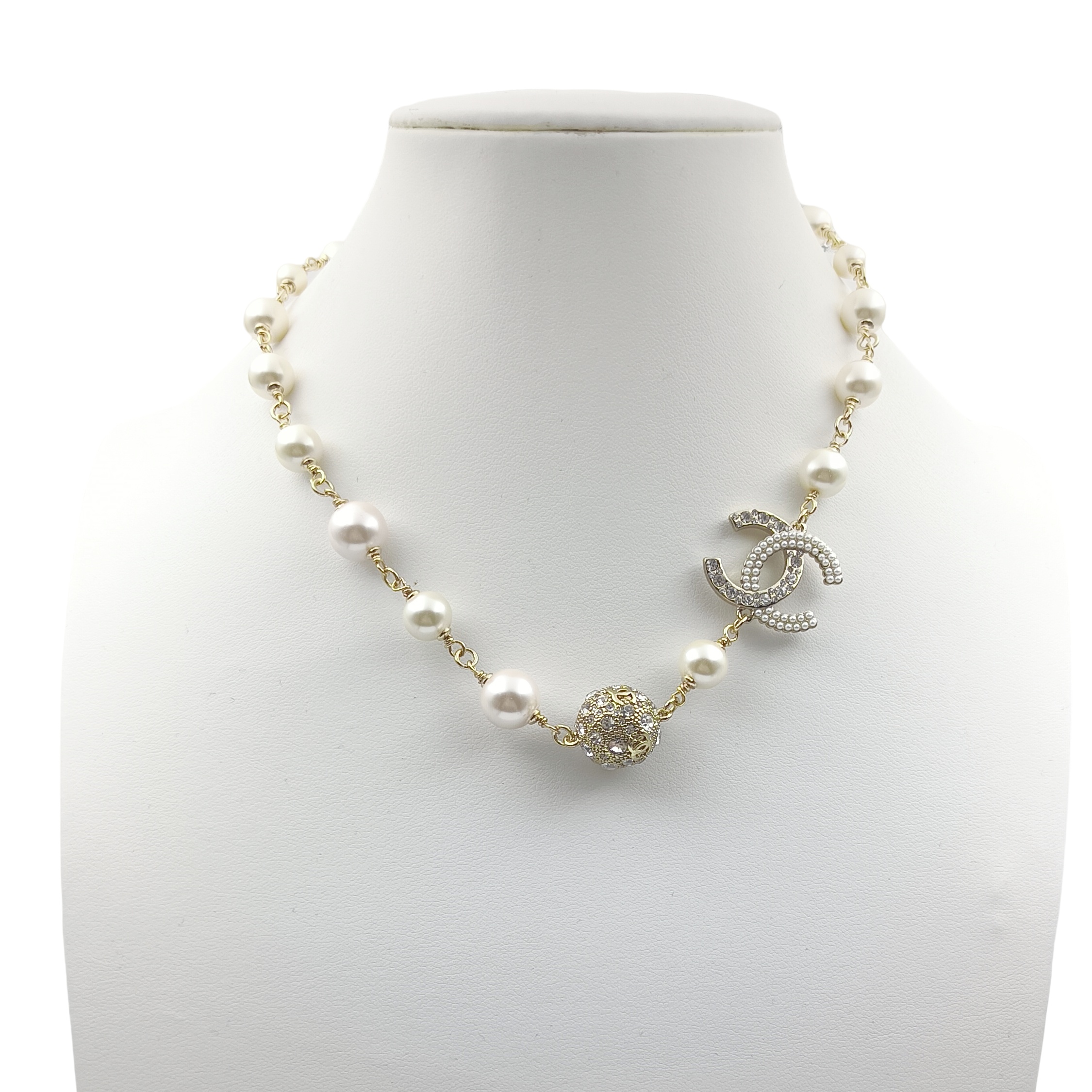 CCN130A Pearl CC Choker necklace - ccjewelryacc