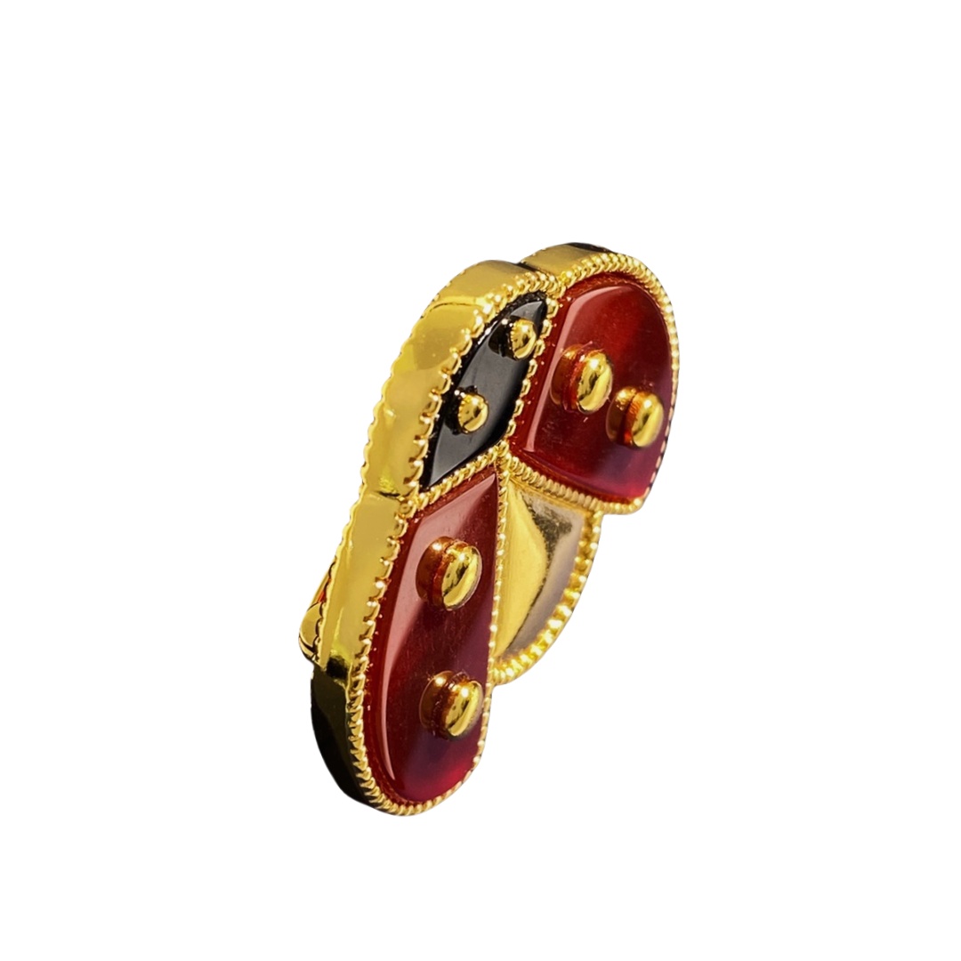VCB011 Lucky Animals Ladybug Clip brooch pin 18 gold - ccjewelryacc
