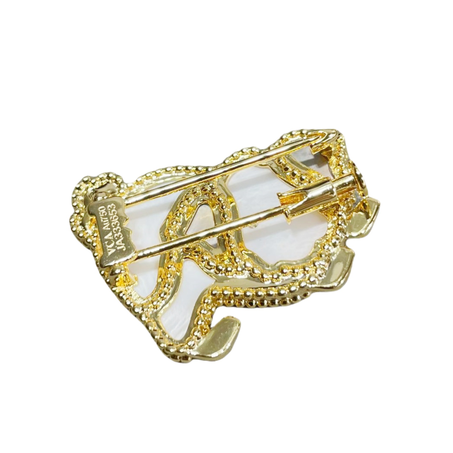 VCB021 18k gold Lucky Animals Bichon frise brooch pin - ccjewelryacc