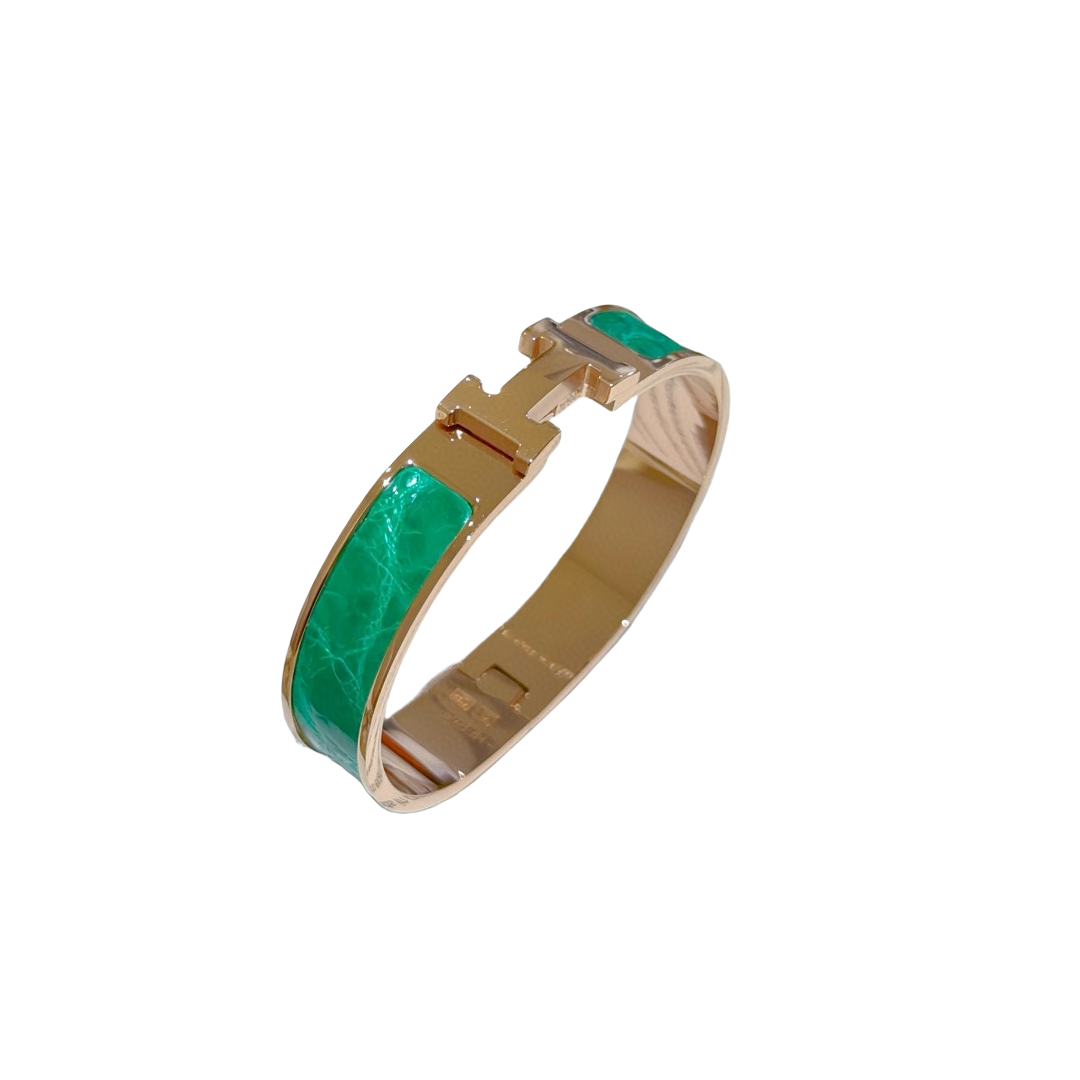 HMS053 12mm Metal crocodile leather Clic H bracelet 17 - ccfashionjewelry
