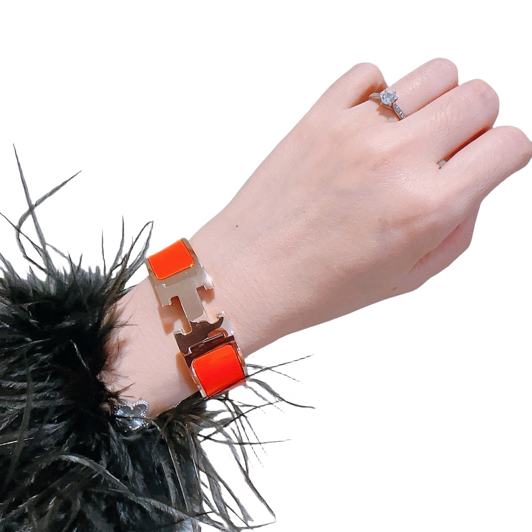 HMS052 18mm Metal enamel Clic H bracelet 17 - ccjewelryacc