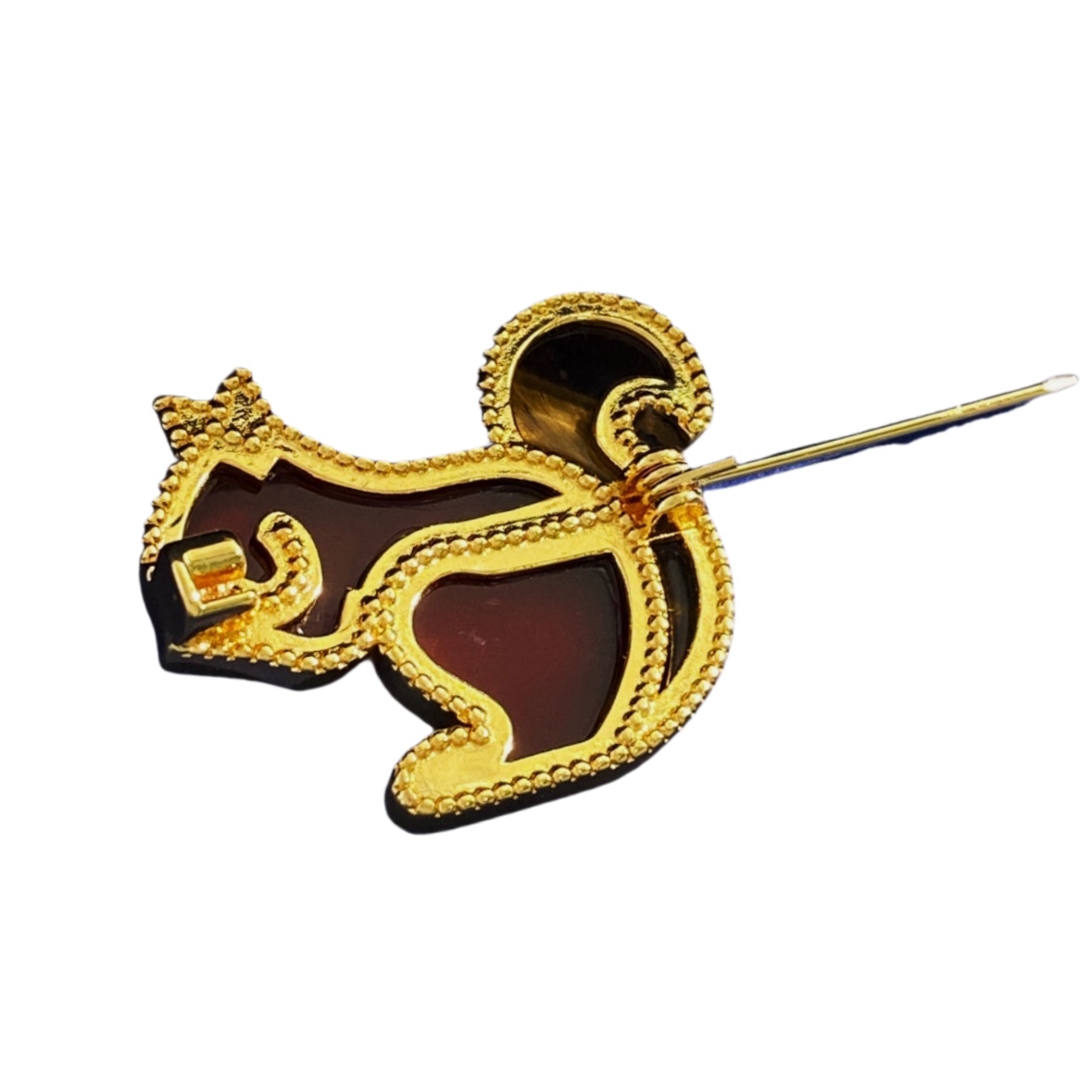 VCB008 Lucky Animals squirrel brooch pin 18k gold - ccjewelryacc