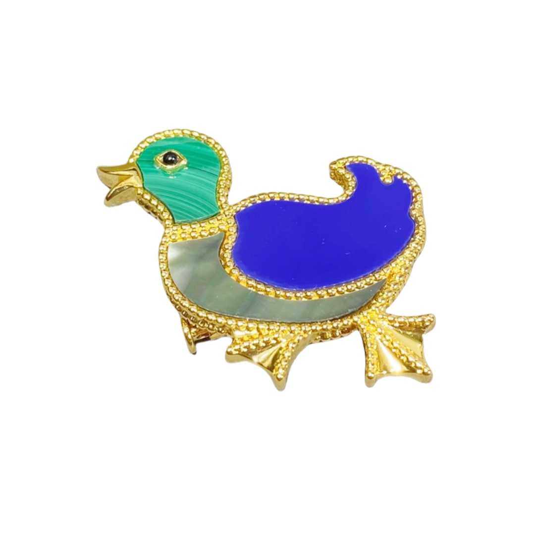 VCB019 18k gold Lucky Animals Duck brooch pin - ccjewelryacc