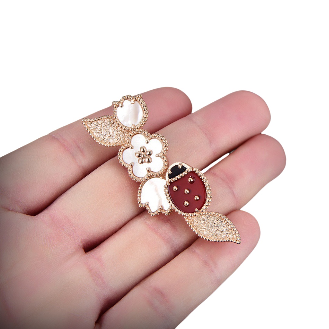 VCB010 Lucky Spring brooch pin 18 rose gold - ccjewelryacc