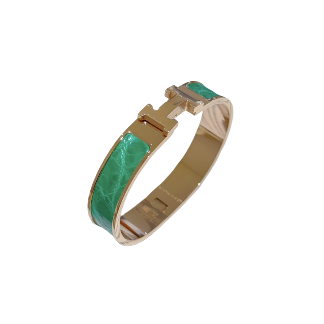 HMS053 12mm Metal crocodile leather Clic H bracelet 17 - ccjewelryacc