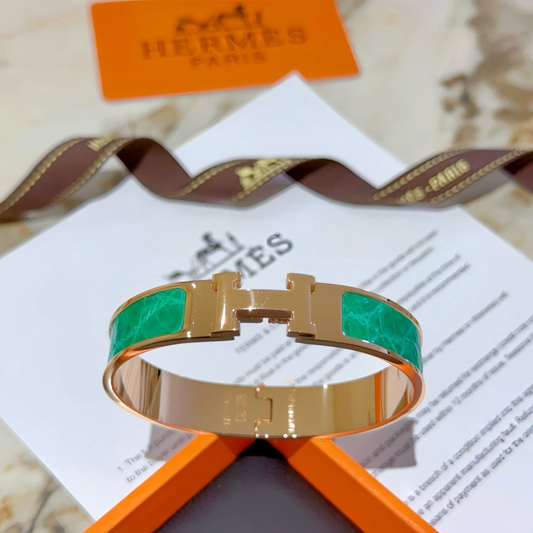 HMS053 12mm Metal crocodile leather Clic H bracelet 17 - ccjewelryacc
