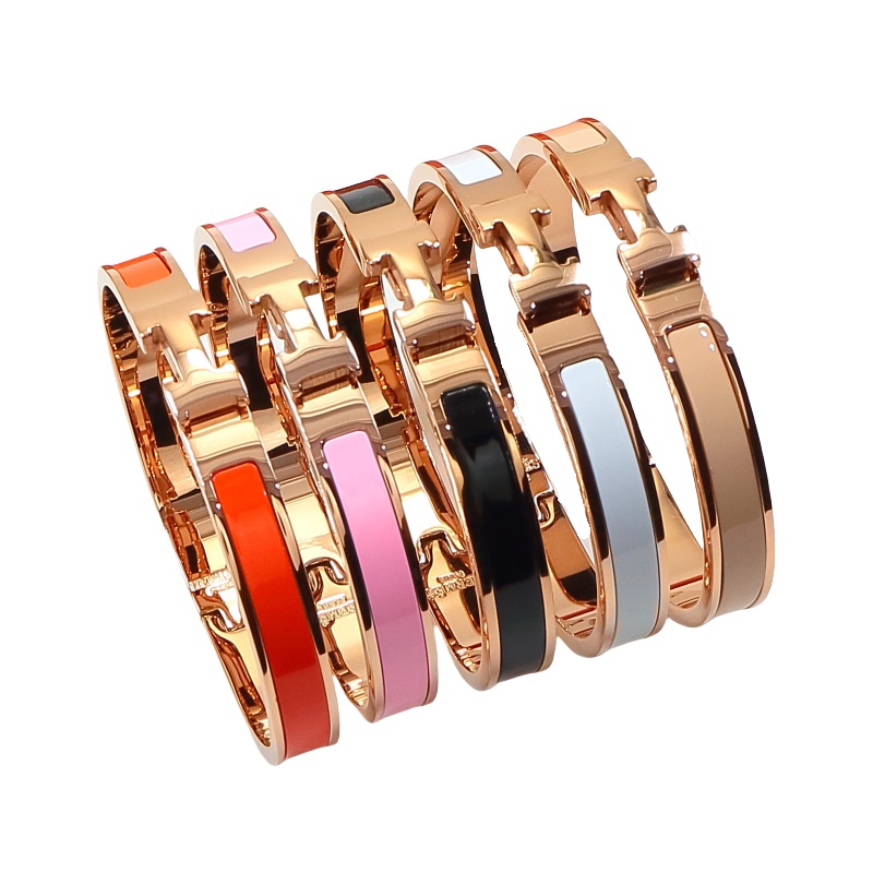 HMS027 Mini 8mm Enamel clic H bracelet - ccjewelryacc