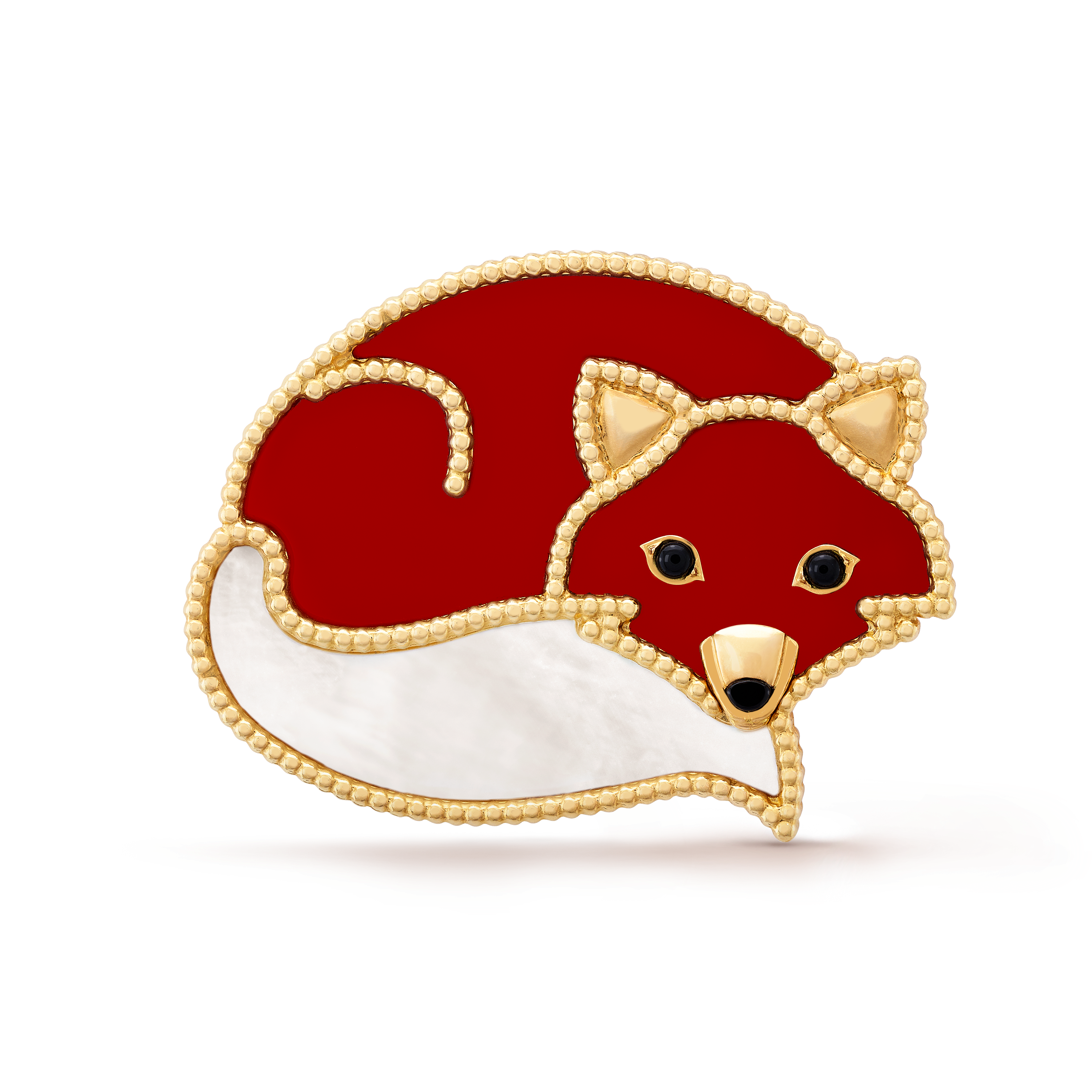 VCB018 18k gold Lucky Animals Fox brooch pin - ccjewelryacc