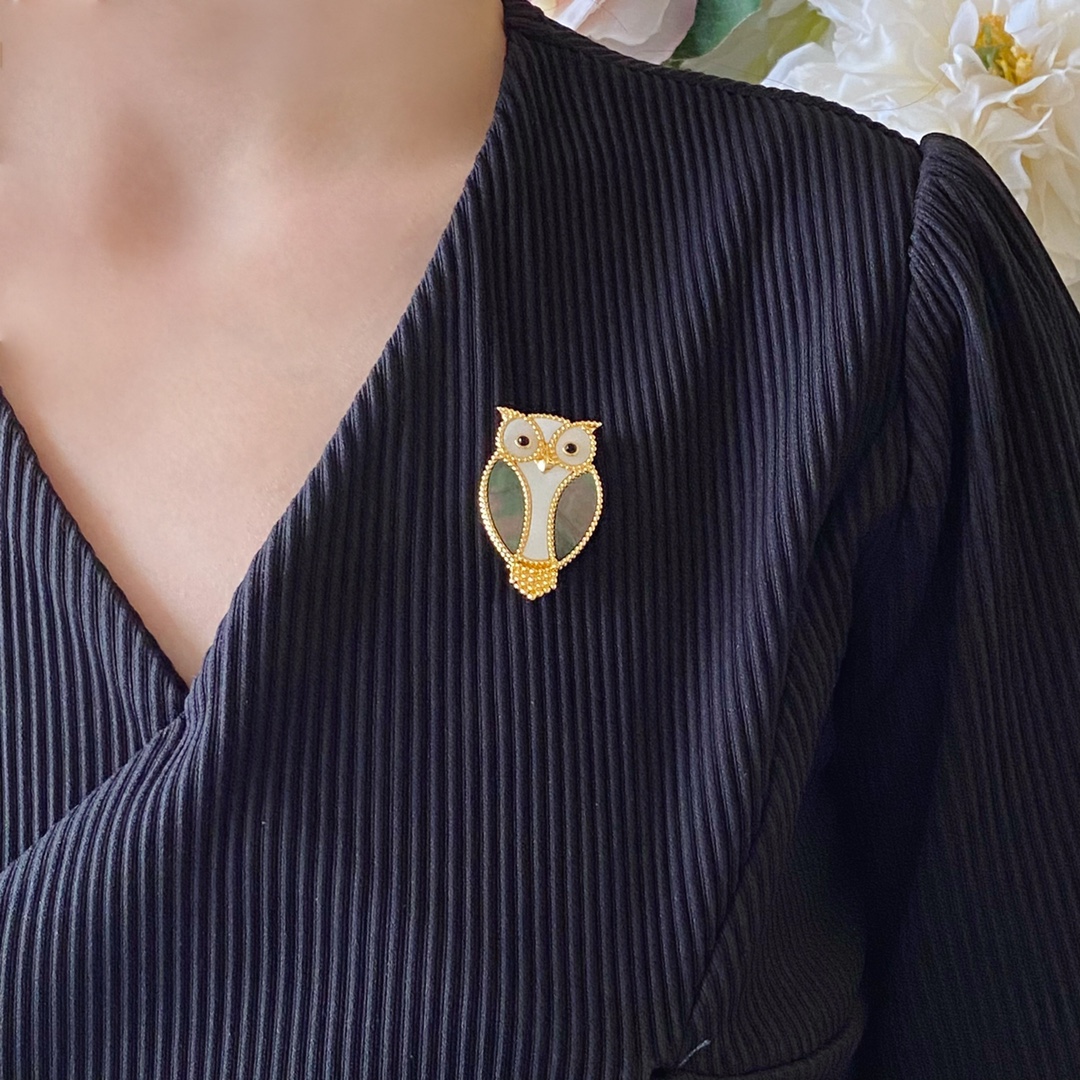 VCB002 Lucky Animals Owl brooch pin - ccjewelryacc