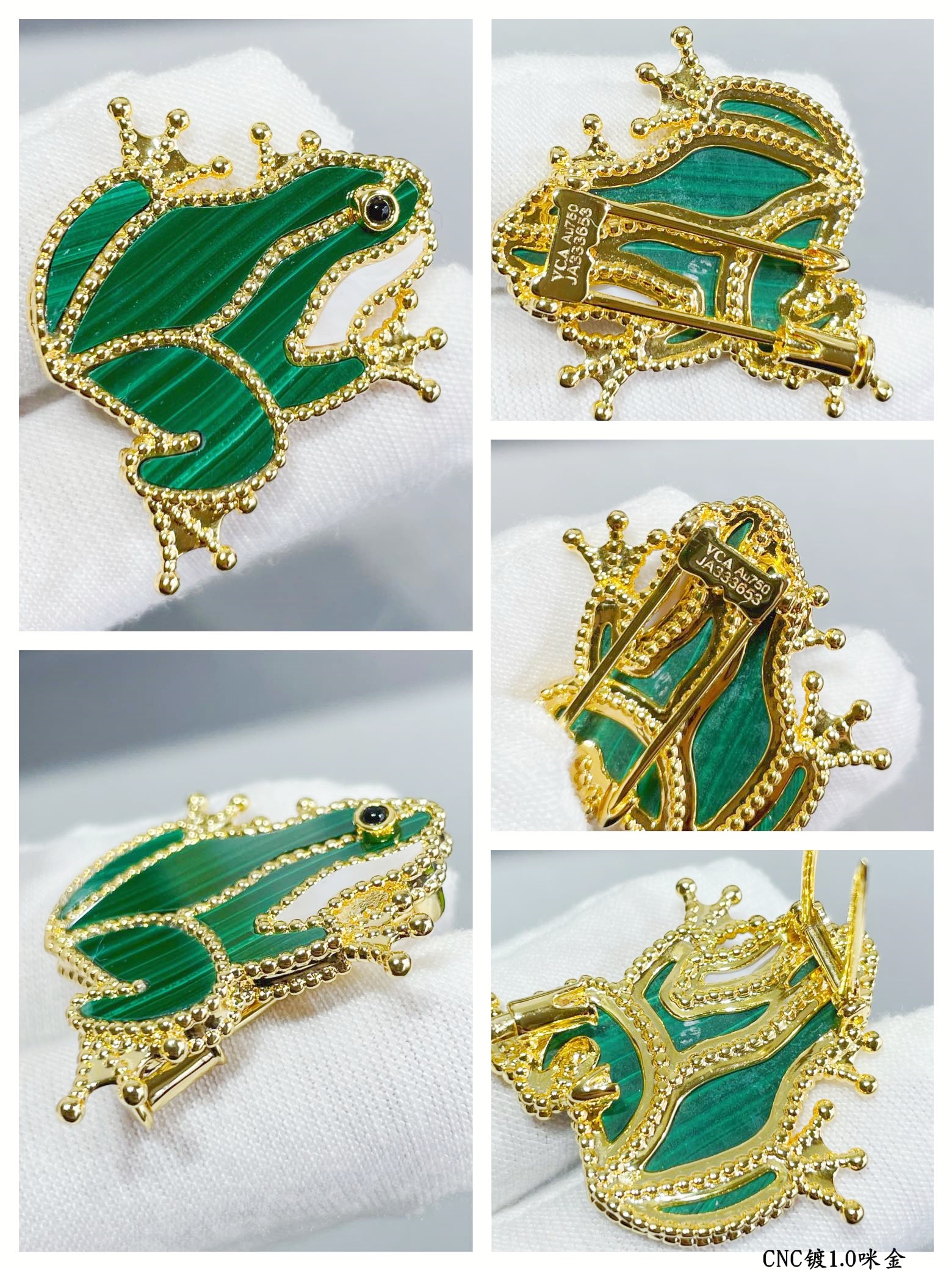 VCB016 18k gold Lucky Animals Frog brooch pin - ccjewelryacc