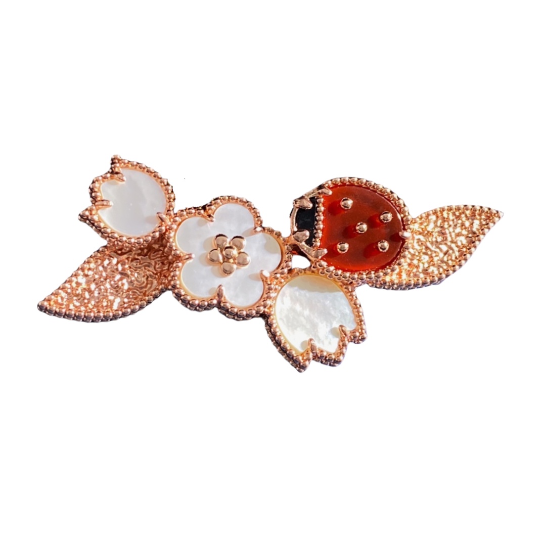 VCB010 Lucky Spring brooch pin 18 rose gold - ccjewelryacc