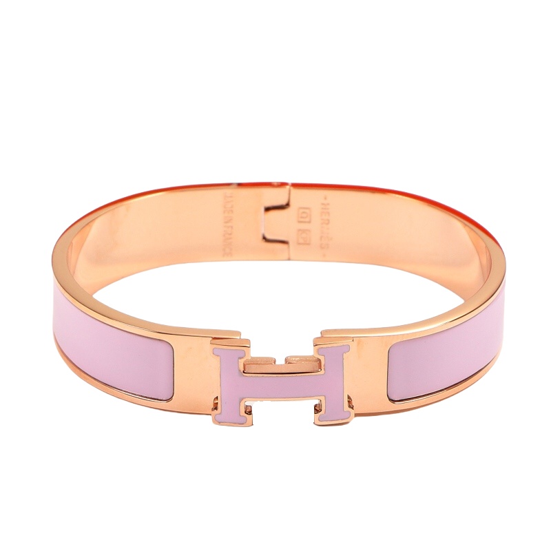 HMS046 12mm Metal enamel Clic H bracelet 17 - ccjewelryacc