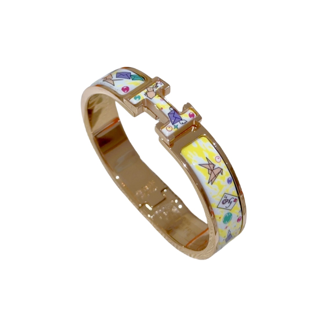 HMS048 12mm Metal enamel Clic H bracelet 17 - ccjewelryacc