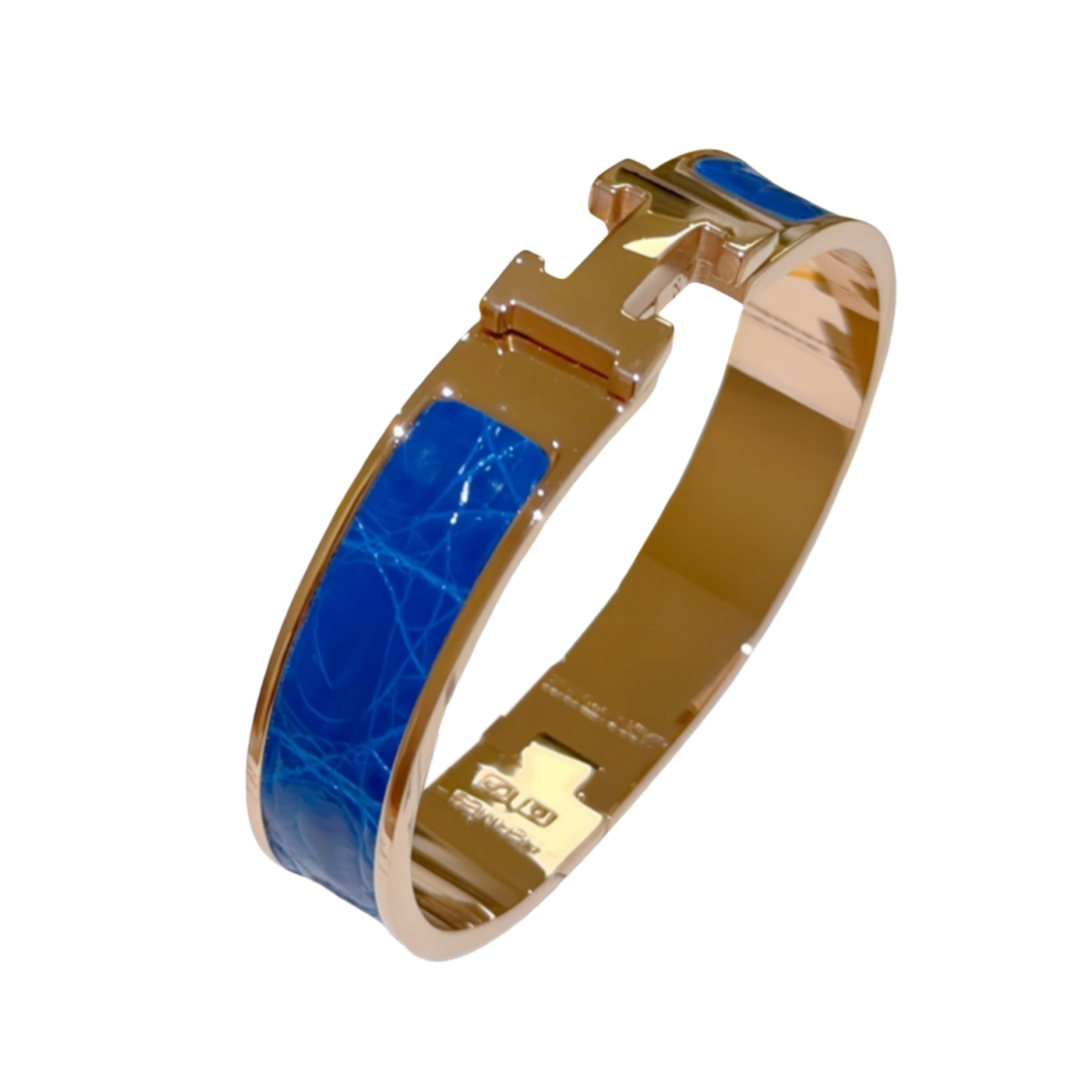 HMS053 12mm Metal crocodile leather Clic H bracelet 17 - ccjewelryacc