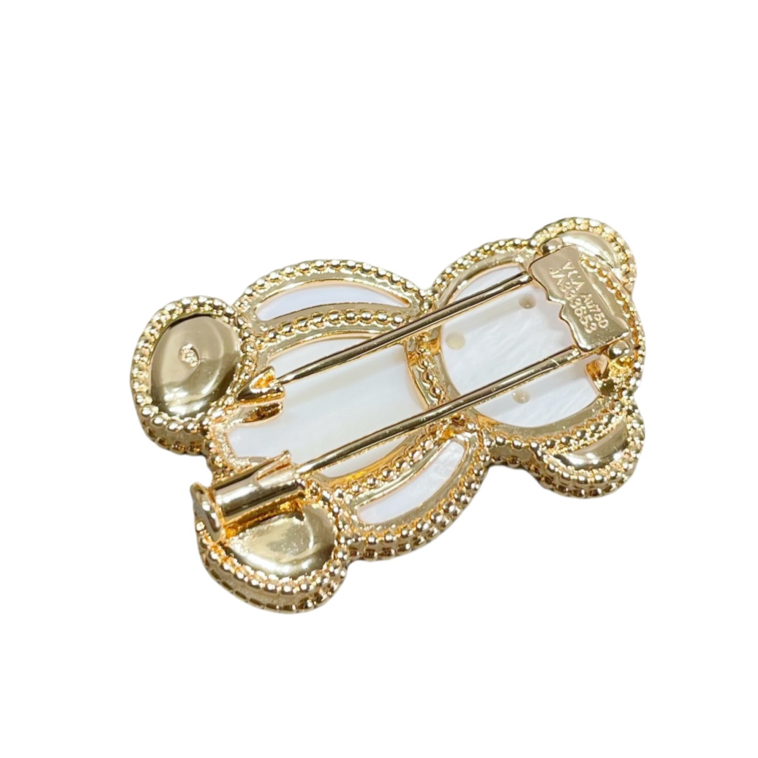 VCB017 18k gold Lucky Animals Taddy Bear brooch pin - ccjewelryacc