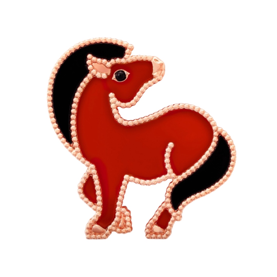 VCB005 Lucky Animals Horse brooch pin 18k gold - ccjewelryacc