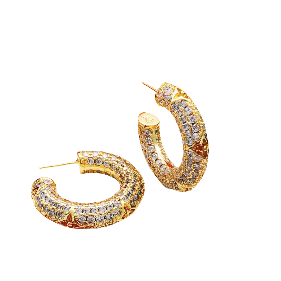 LVE118 Viutton crystal Moon hook earring - ccjewelryacc