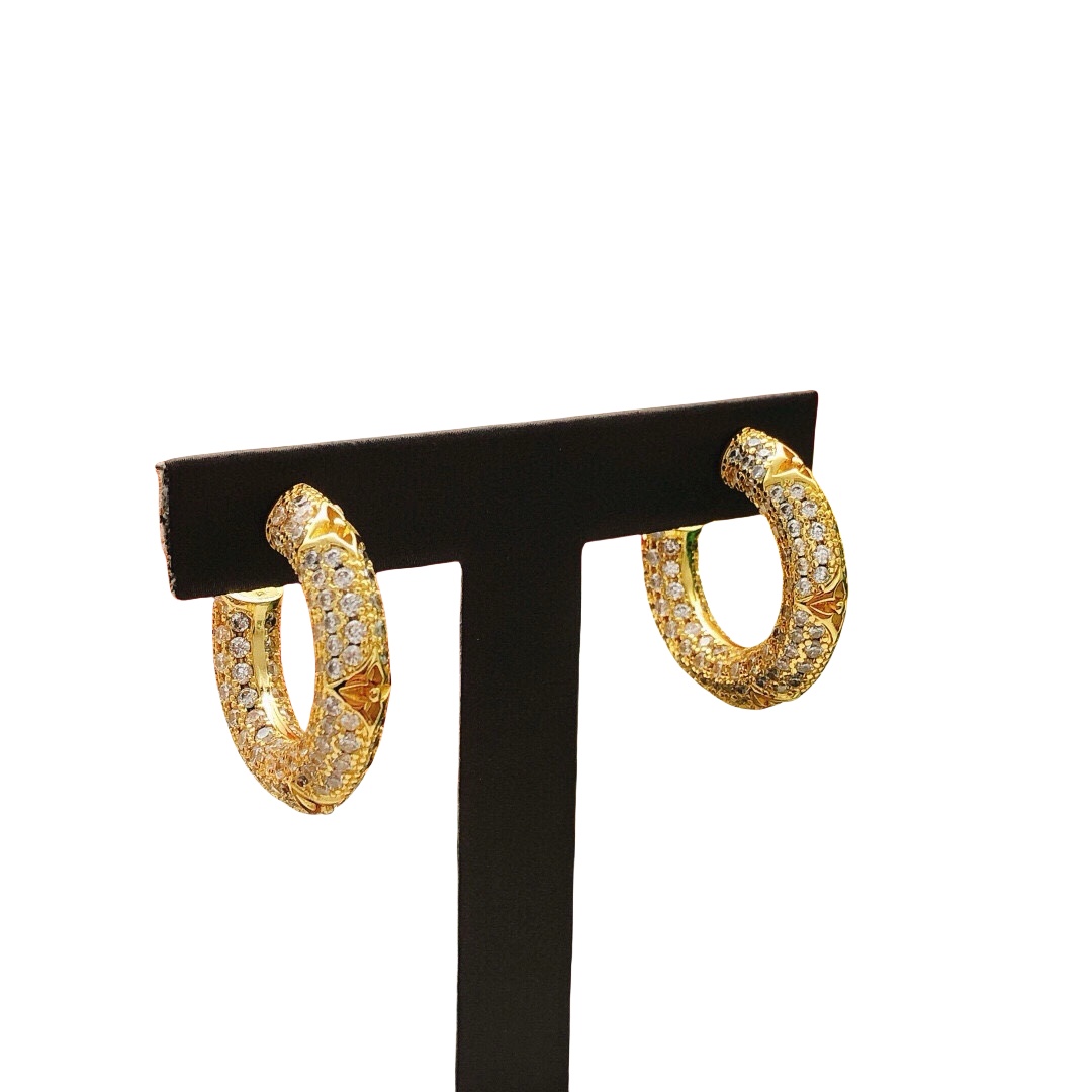 LVE118 Viutton crystal Moon hook earring - ccjewelryacc