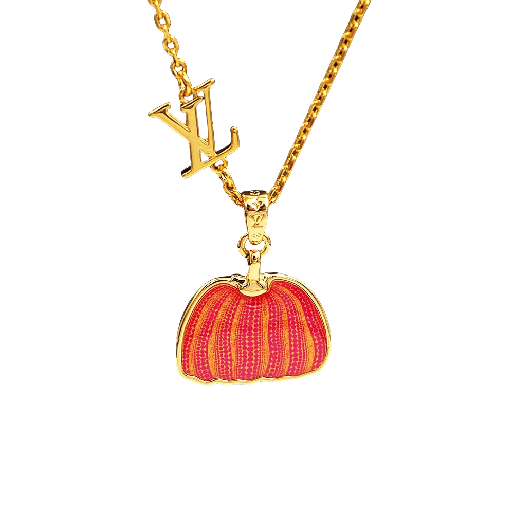 LVN009 LV x YK Pumpkin pendant necklace for men - ccjewelryacc