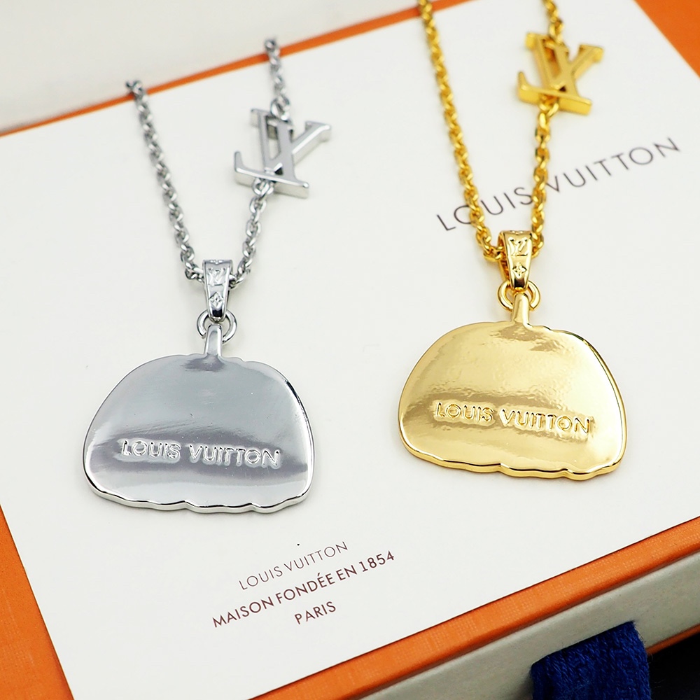 LVN009 LV x YK Pumpkin pendant necklace for men - ccjewelryacc