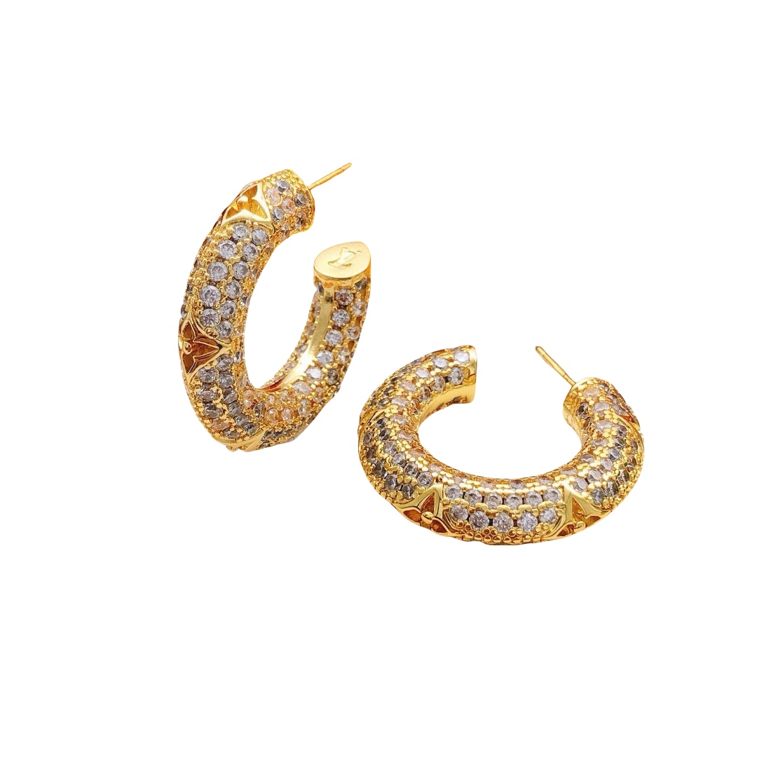LVE118 Viutton crystal Moon hook earring - ccjewelryacc