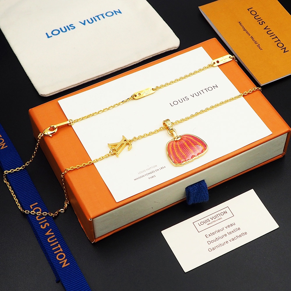 LVN009 LV x YK Pumpkin pendant necklace for men - ccjewelryacc