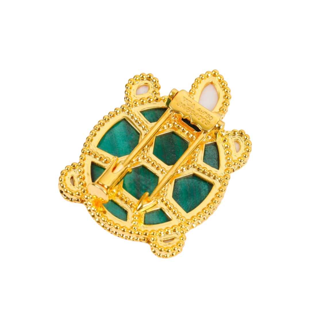 VCB007 Lucky Animals turtle brooch pin 18k gold - ccjewelryacc