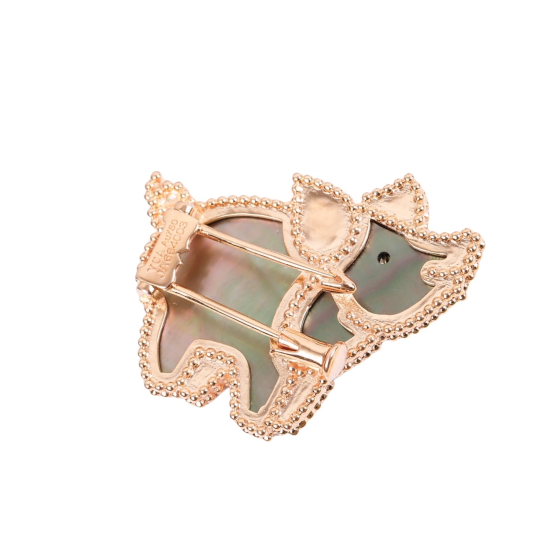 VCB024 18k gold Lucky Animals Pig brooch pin - ccjewelryacc