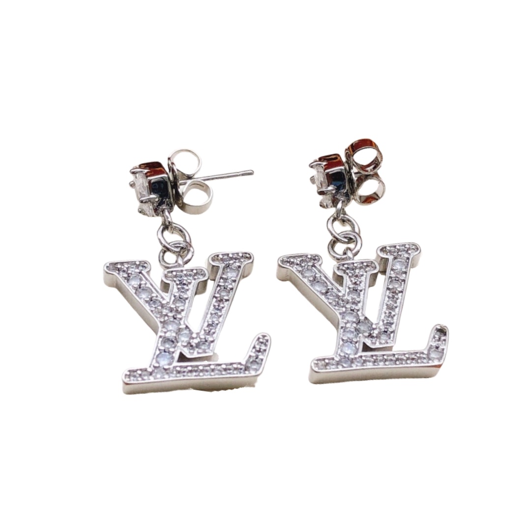 LVE015 VL Drop earring in metal and crystal - ccjewelryacc