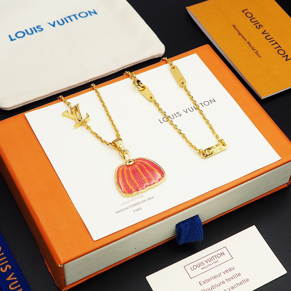 LVN009 LV x YK Pumpkin pendant necklace for men - ccjewelryacc