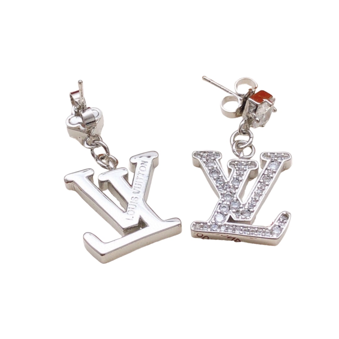 LVE015 VL Drop earring in metal and crystal - ccjewelryacc