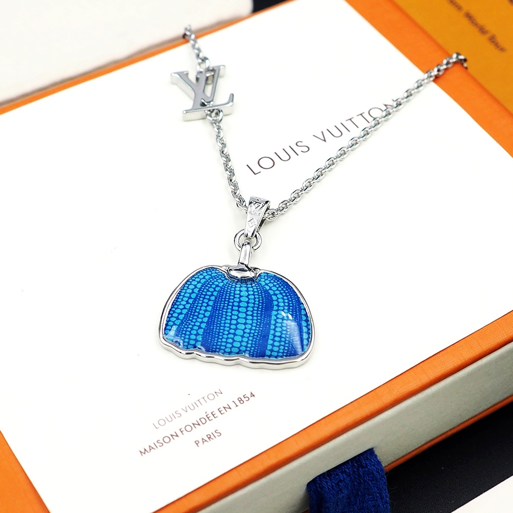 LVN009 LV x YK Pumpkin pendant necklace for men - ccjewelryacc