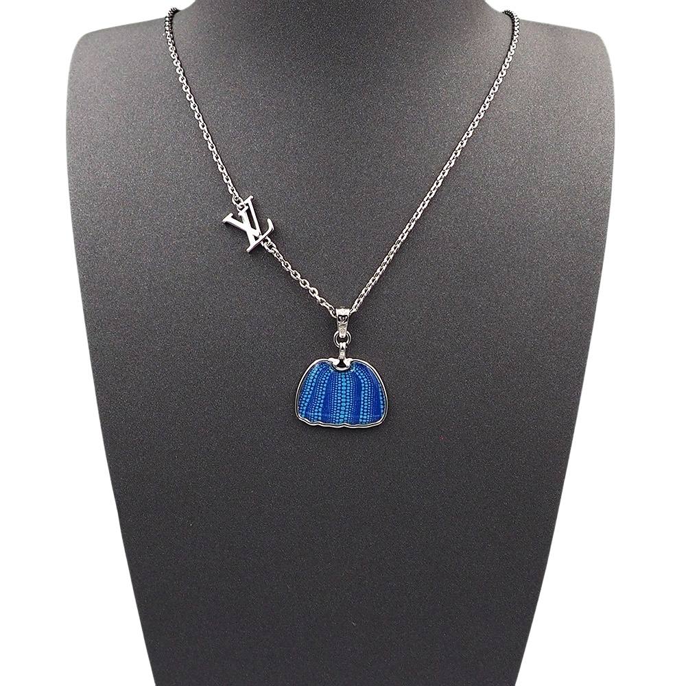 LVN009 LV x YK Pumpkin pendant necklace for men - ccjewelryacc