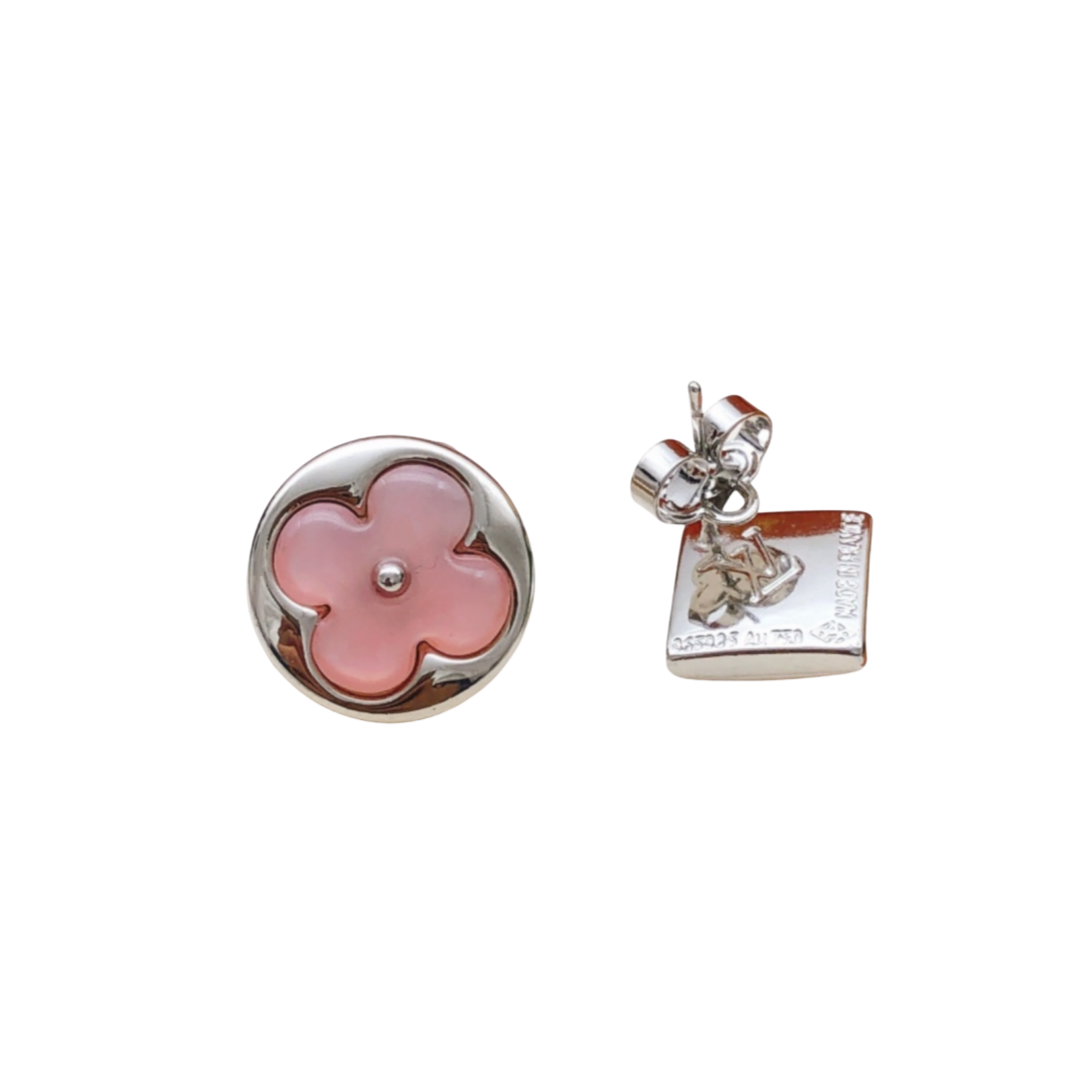 LVE123 Vuitton Pink Mother of Pearl Color Blossom Star & Sun Stud Earrings - ccjewelryacc