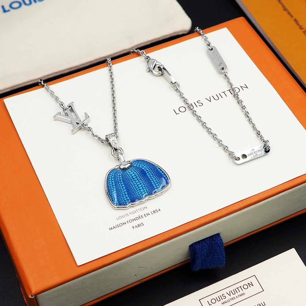 LVN009 LV x YK Pumpkin pendant necklace for men - ccjewelryacc