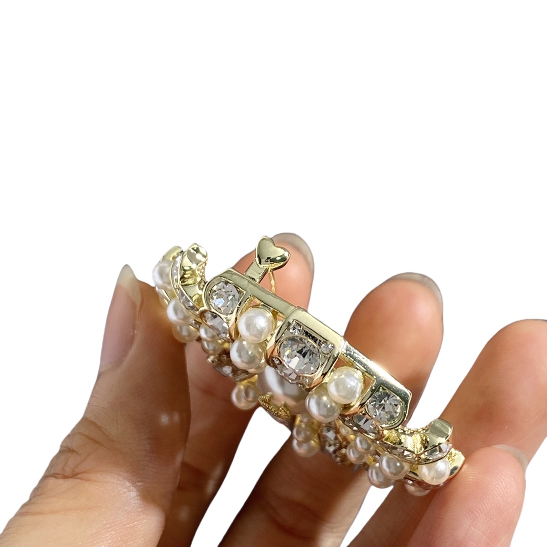 BCB182 Pearl crystal cross round bowknot clover flower brooch pin - ccjewelryacc