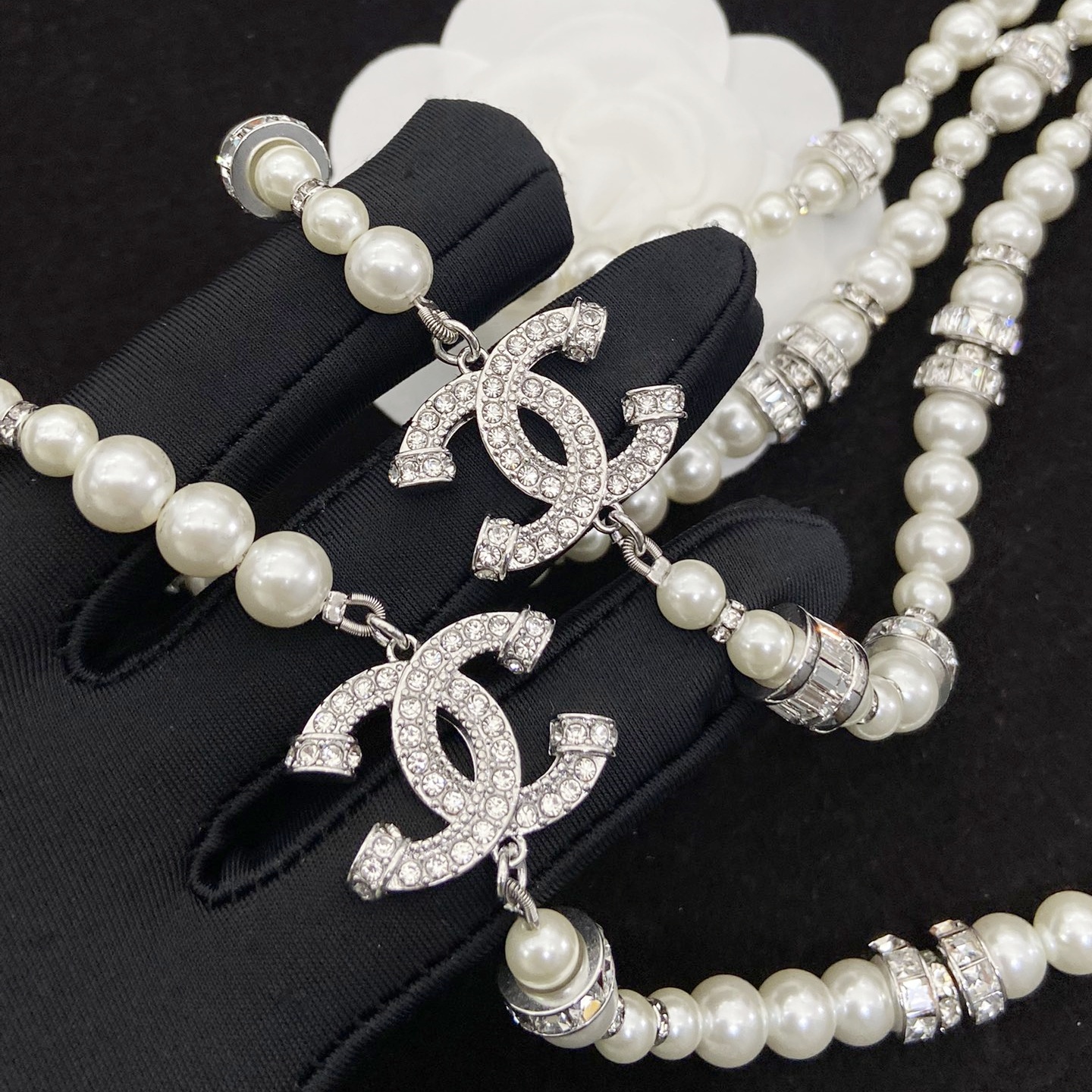 CCL256 CC Long pearl Chain Necklace sweater chain - ccjewelryacc