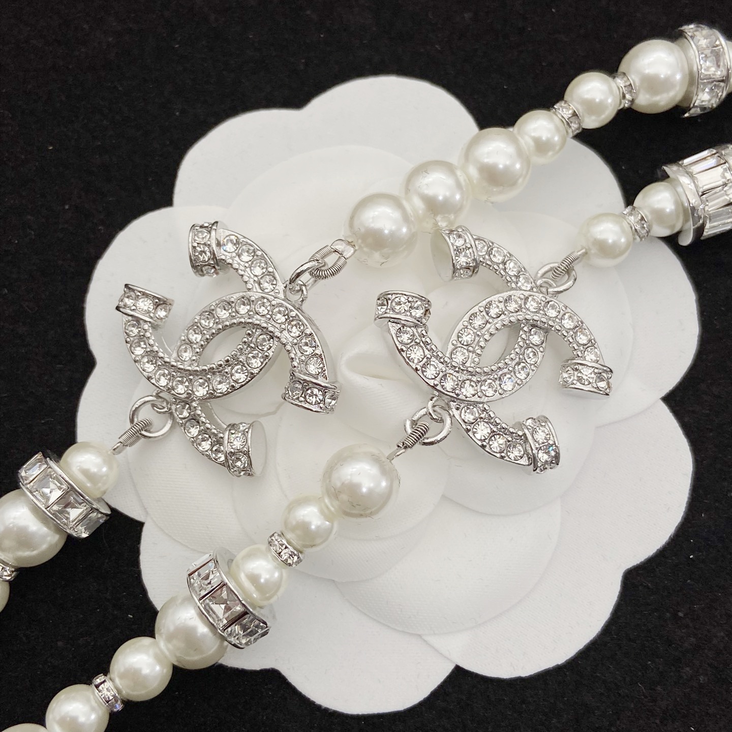 CCL256 CC Long pearl Chain Necklace sweater chain - ccjewelryacc