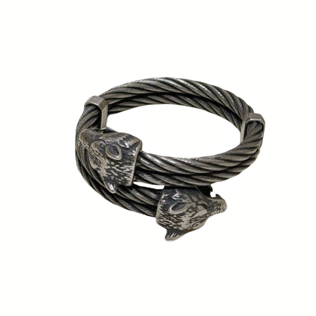 GGS032 GG anger forest wolf head bracelet for men - ccjewelryacc