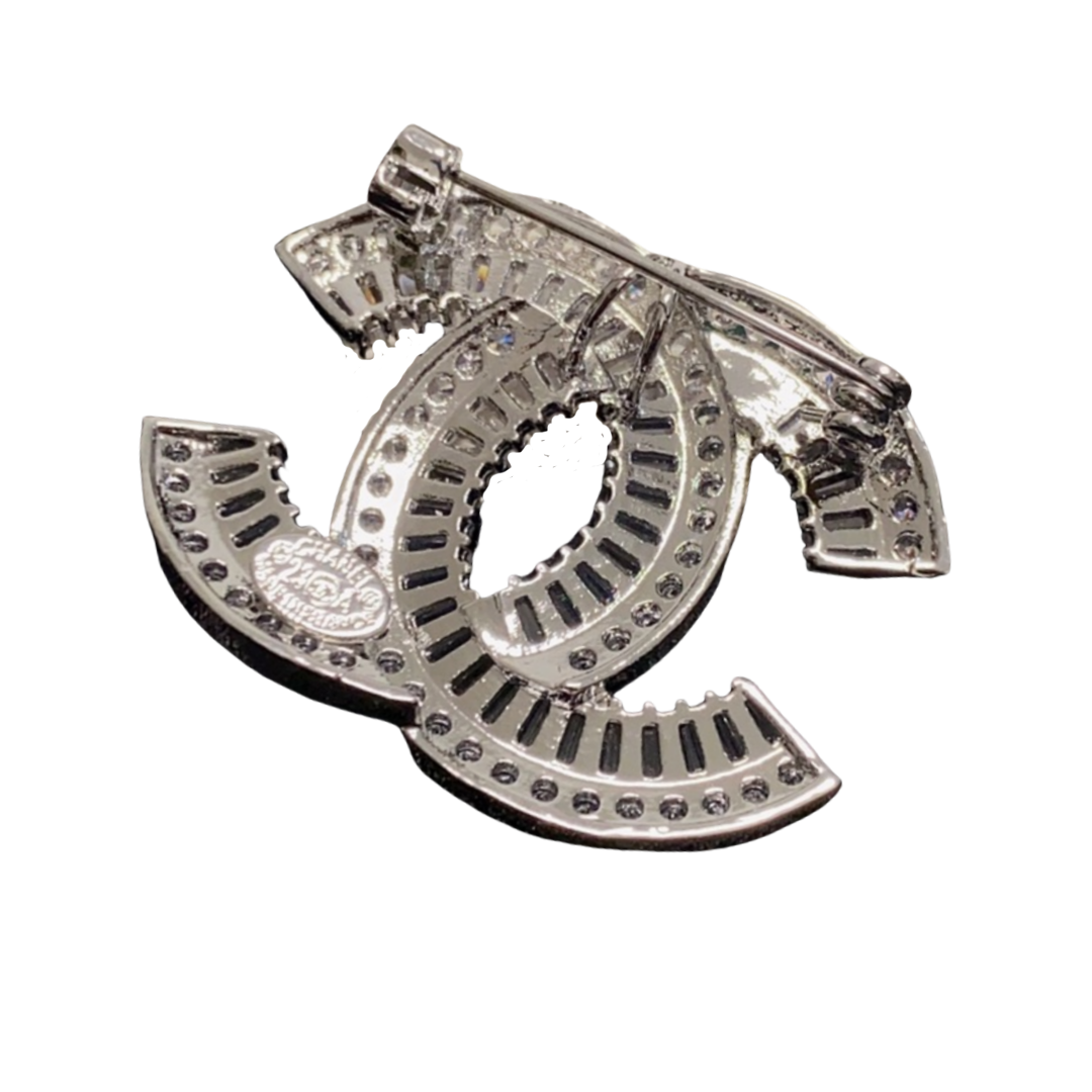 BCB526 Full crystal cc brooch pin - ccjewelryacc